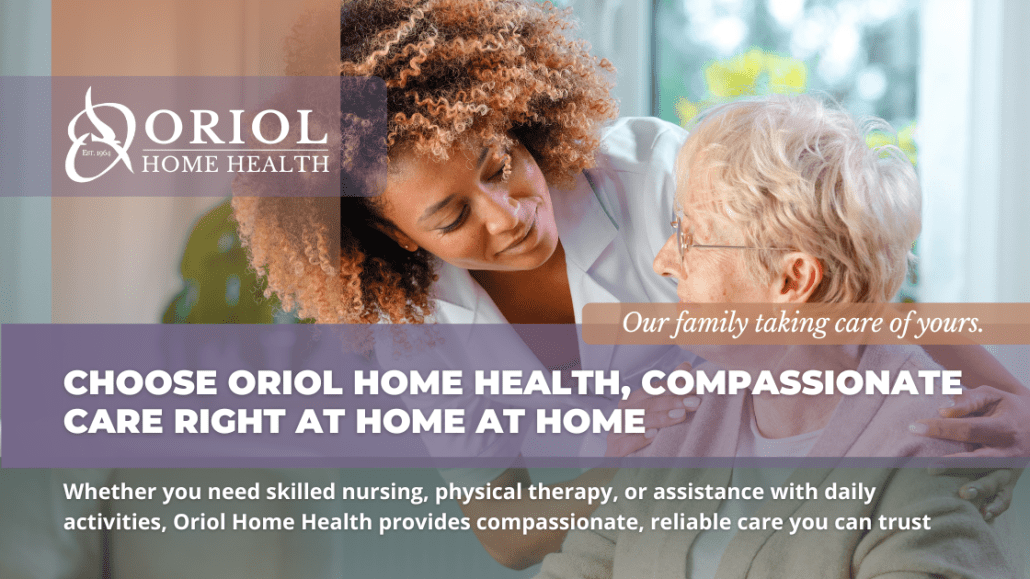 Oriol Home Health's CHAP-accredited, personalized home health care services , caring Home Health nurse embracing happy older woman